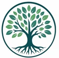 GAD-Logo — Baum mit grünen Blättern und Wurzeln