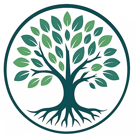 GAD-Logo — Baum mit grünen Blättern und Wurzeln